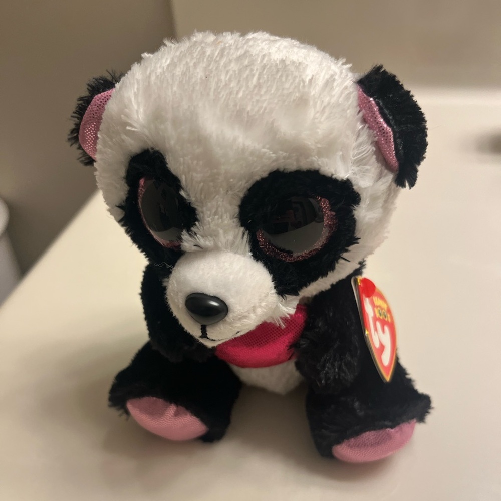 TY Beanie boos Panda Plush Toy - cutie pie NWT